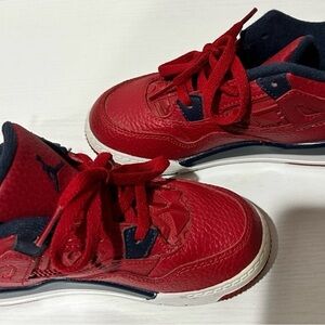Jordan Kids Red and Navy Low-Top Sneakers